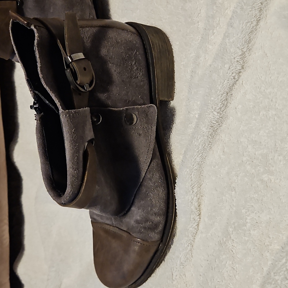 Boutique 9 Suede Buckle Ankle Boots in Brown